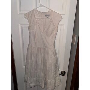 Isaac Mizrahi Women's White Knee-Length‎ Short Sleeve Dress